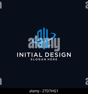 OL initial monogram logo with hexagonal shape style, real estate logo ...