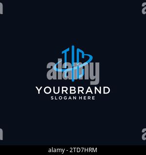 TC initial monogram logo with hexagonal shape and swoosh design ideas Stock Vector