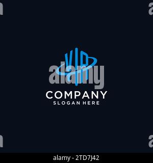 VA initial monogram logo with hexagonal shape and swoosh design ideas Stock Vector
