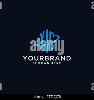 XC initial monogram logo with hexagonal shape and swoosh design ideas Stock Vector