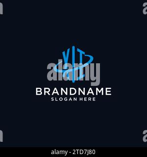 XI initial monogram logo with hexagonal shape and swoosh design ideas Stock Vector
