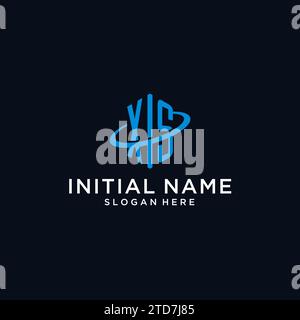 XS initial monogram logo with hexagonal shape and swoosh design ideas Stock Vector