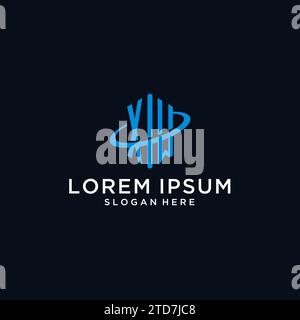 XM initial monogram logo with hexagonal shape and swoosh design ideas Stock Vector