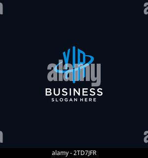 YR initial monogram logo with hexagonal shape and swoosh design ideas Stock Vector