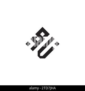VS abstract geometric concept logo in high quality professional design that will be best for street style Stock Vector