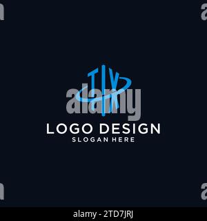 TX initial monogram logo with hexagonal shape and swoosh design ideas Stock Vector