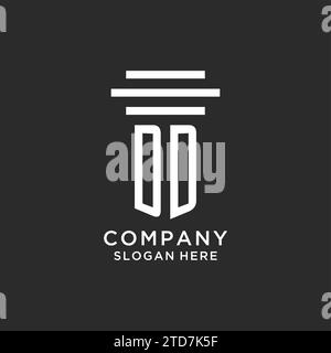 DD initials with simple pillar logo design, creative legal firm logo vector graphic Stock Vector