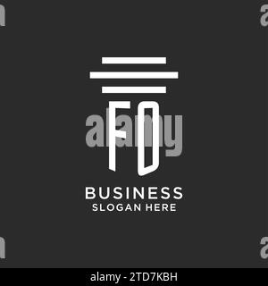 FO initials with simple pillar logo design, creative legal firm logo vector graphic Stock Vector