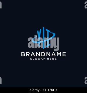 YI initial monogram logo with hexagonal shape and swoosh design ideas Stock Vector