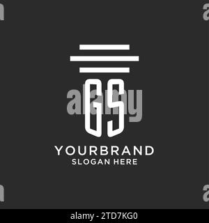 GS initials with simple pillar logo design, creative legal firm logo vector graphic Stock Vector