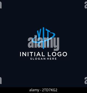 YT initial monogram logo with hexagonal shape and swoosh design ideas Stock Vector