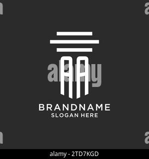 AA initials with simple pillar logo design, creative legal firm logo vector graphic Stock Vector