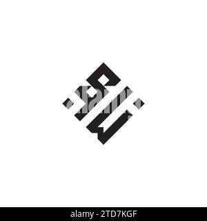 WS abstract geometric concept logo in high quality professional design that will be best for street style Stock Vector