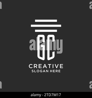 GC initials with simple pillar logo design, creative legal firm logo vector graphic Stock Vector