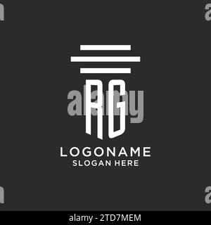 RG initials with simple pillar logo design, creative legal firm logo vector graphic Stock Vector