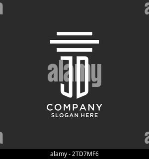 JD initials with simple pillar logo design, creative legal firm logo vector graphic Stock Vector