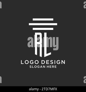 RL initials with simple pillar logo design, creative legal firm logo vector graphic Stock Vector