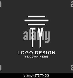 TY initials with simple pillar logo design, creative legal firm logo vector graphic Stock Vector