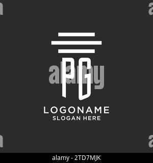 PG initials with simple pillar logo design, creative legal firm logo vector graphic Stock Vector