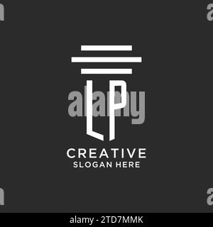 initial monogram LP with monoline pillar logo design ideas Stock Vector ...