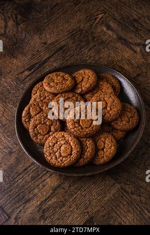 chocolate cookies on a wooden background. High quality photo Stock Photo