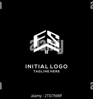 initial letter FS with simple house roof creative logo design for real ...