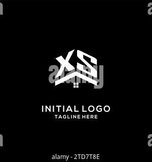 Initial XS logo with abstract home roof, simple and clean real estate logo design vector graphic Stock Vector