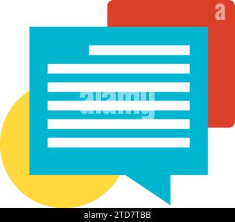 Instruction from superior to his subordinates. Monologue speech bubble, business process organization flat symbol. Simple flat color icon isolated on Stock Vector