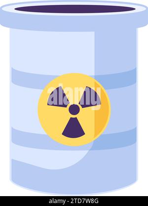 Hazard waste pollution. Barrel of radioactive waste icon. Toxic Explosive Materials. Hazardous waste separation problem. Element for infographics desi Stock Vector