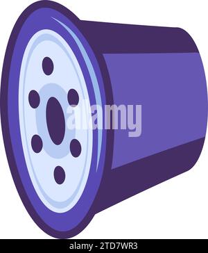Hazardous waste pollution. Car oil filter icon. Toxic Materials. Hazardous waste separation problem. Element for infographics design. Simple flat vect Stock Vector