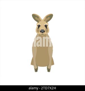 kangaroo.hand drawn minimalism style. illustration Stock Vector