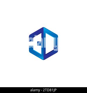 3D Logo Simple and Modern Design. 3D Icon Stock Vector
