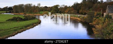 The river Annan from the road bridge, Annan town, Dumfries and Galloway, Scotland, UK Stock Photo