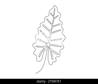 Continuous one single line drawing monstera leaf icon vector illustration concept Stock Vector