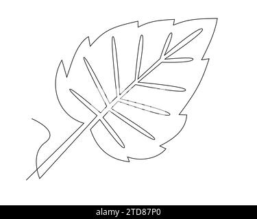tropical leaf icon over white background  flat design  vector illustration Stock Vector