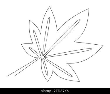 maple leaf icon cartoon isolated black and white vector illustration graphic design Stock Vector