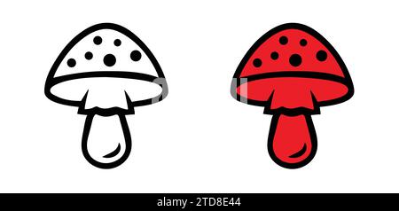 Mushroom icon set vector illustration isolated on a white background. Stock Vector