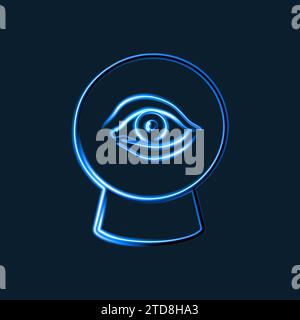 Vector isolated illustration of a glass ball for predicting the future. Stock Vector