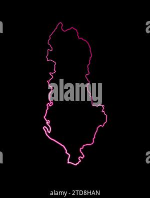 Vector isolated illustration of Albania map with neon effect. Stock Vector