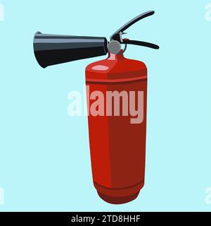 Vector isolated illustration of a fire extinguisher on a blue background. Stock Vector