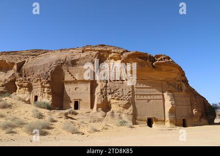 Hegra archaeological site at AlUla in Saudi Arabia Stock Photo