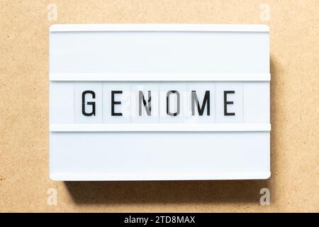 Lightbox with word genome on wood background Stock Photo