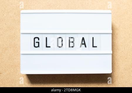 Lightbox with word global on wood background Stock Photo