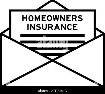 Envelope and letter sign with word homeowners insurance as  the headline Stock Vector