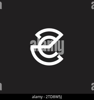 letter ec simple circle geometric line logo vector Stock Vector