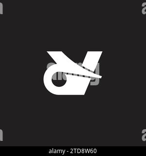 letter dv simple motion simple logo vector Stock Vector