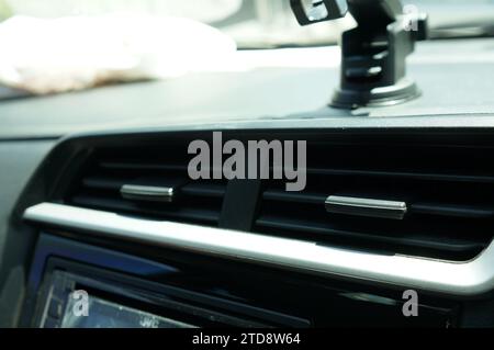 Car air conditioner or AC inside the interior dashboard. selective focus Stock Photo