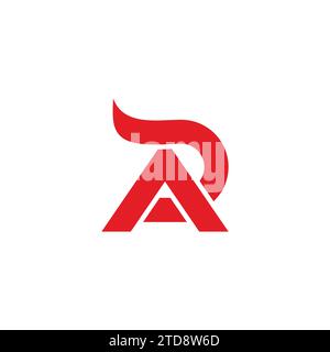 letter ar simple geometric curve logo vector Stock Vector