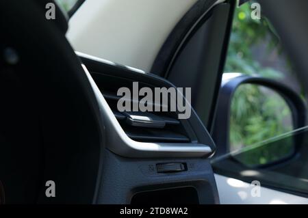Car air conditioner or AC inside the interior dashboard. selective focus Stock Photo