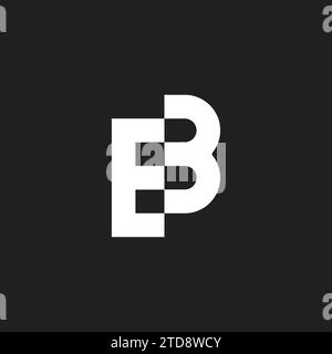 letter be linked simple geometric logo vector Stock Vector